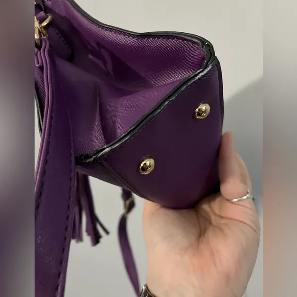 satchel bag in purple - Image 6