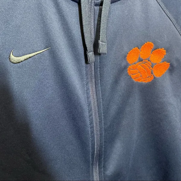 Nike Clemson Hoodie Tigers Bengals Full Zip Sweatshirt Therma Fit Pockets Blue L - Image 3