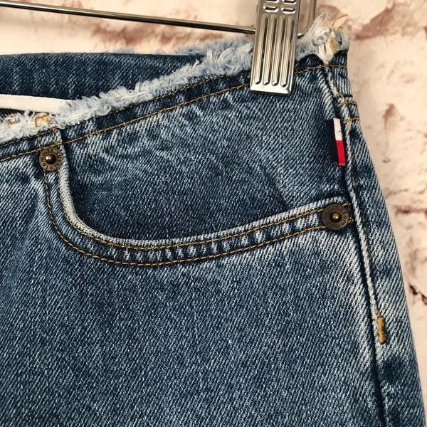Vintage Tommy Jeans Frayed WB Hipster‎ Flare Jeans - Image 5