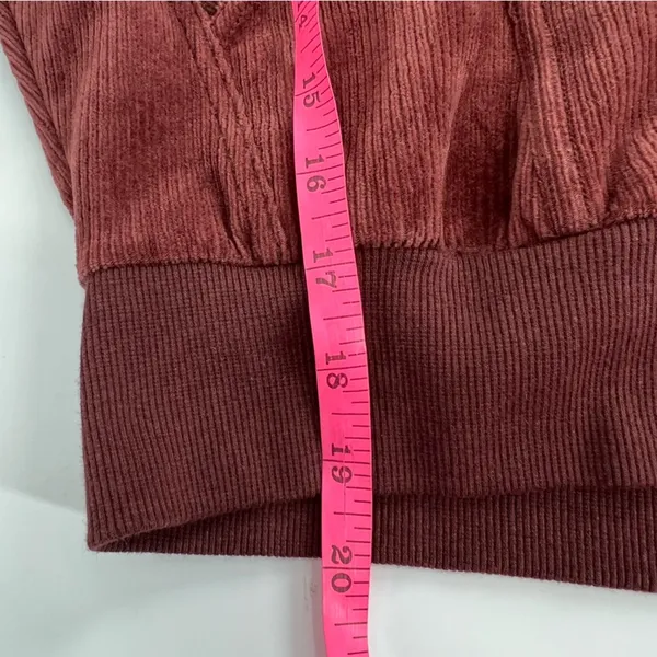 NWT Anthropologie Daily‎ Practice brown velour hoodie sz L - Image 5
