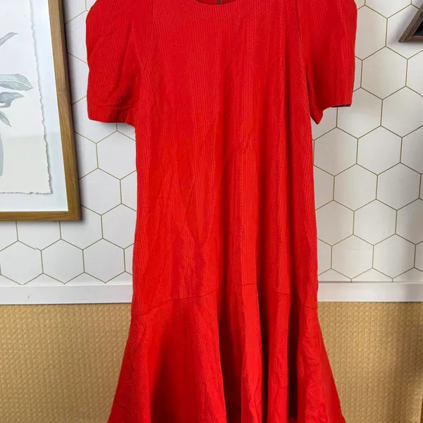 Maeve by Anthropologie Red Rousseau Flounced Knee Length Dress - Size - 4 - NWT - Image 10