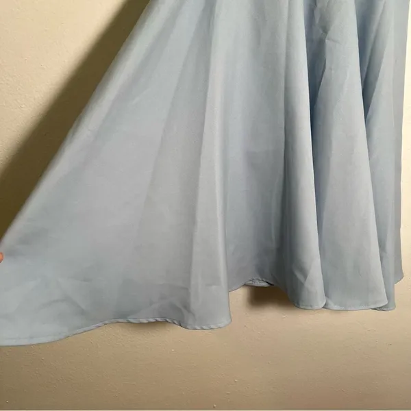 Pleated A-Line Skirt Light‎ Blue Swing Flowy F - Image 4