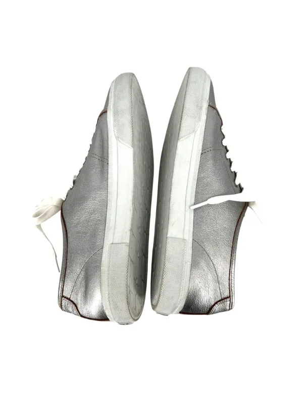 Frye Womens Gia Metallic Silver Leather Low Lace Up Sneakers Size 9.5 - Image 5