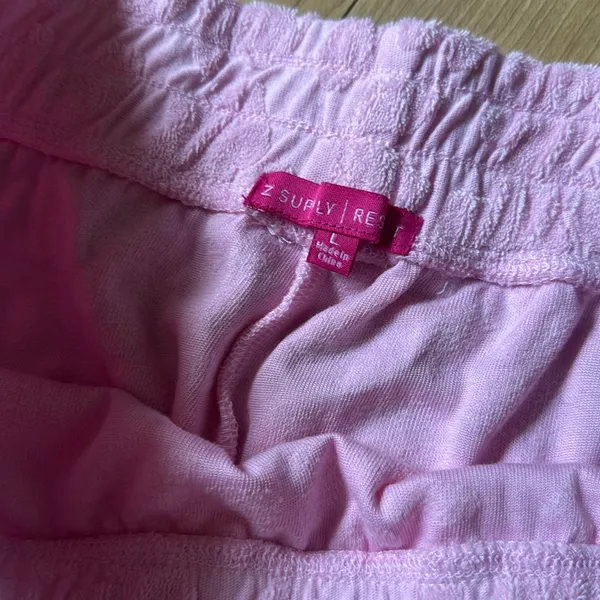 Z Supply Light Pink Textured Lounge Shorts - Image 2