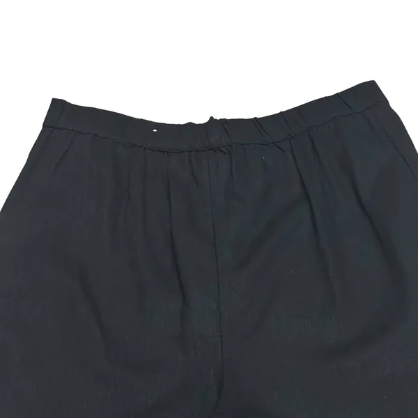 Who What Wear Linen Blend Wide Legged Cropped Pants Size 14 High Waist Black - Image 5