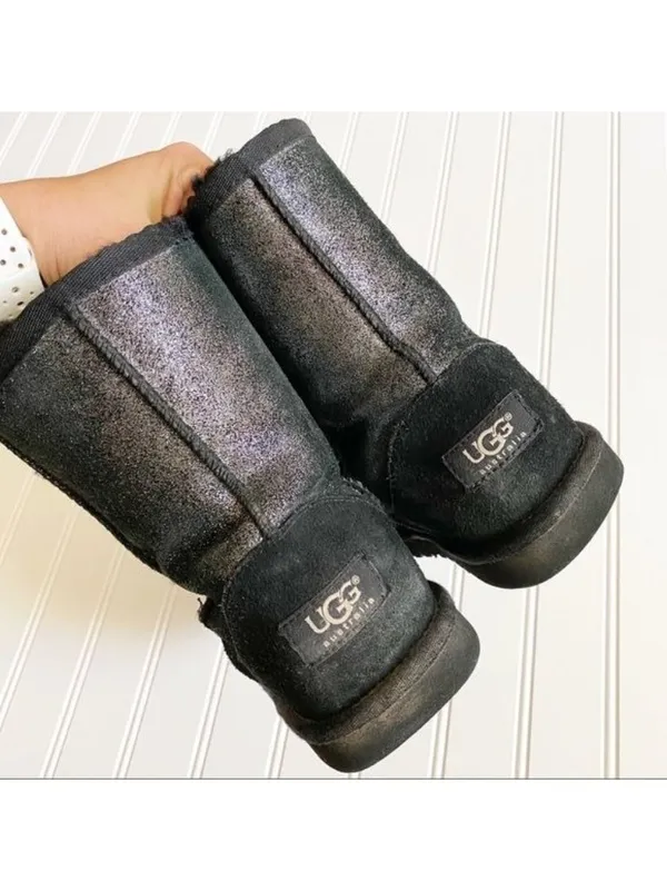 Ugg Boots Size 5 Black K Classic Short Glitter Shimmer Wintercore Vibe Cozy Warm - Image 4