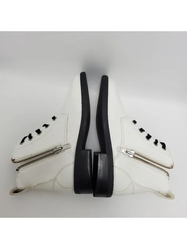 White Abound Combat Side Zip Lace Up Boot Size 8.5 - Image 11