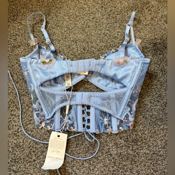 For Love and Lemons Bell Blue Bustier Top - Image 3