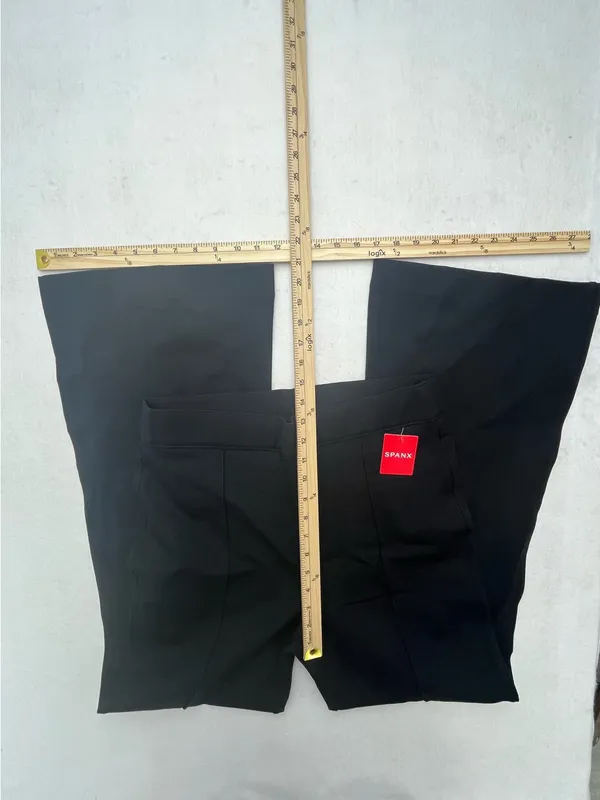 Spanx Perfect Pant Hi-Rise Flare Black Pintuck Work Pants NWT Size XL - Image 10