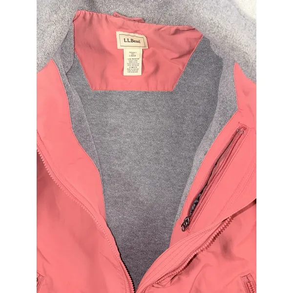 L.L. Bean Women's Reg Large Pink Zip Up‎ Jacket 0 WY23 Fleece Lined - Image 6