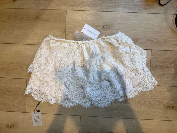 Lovers + Friends Ivory Lace Tiered Top and Skirt - Image 6
