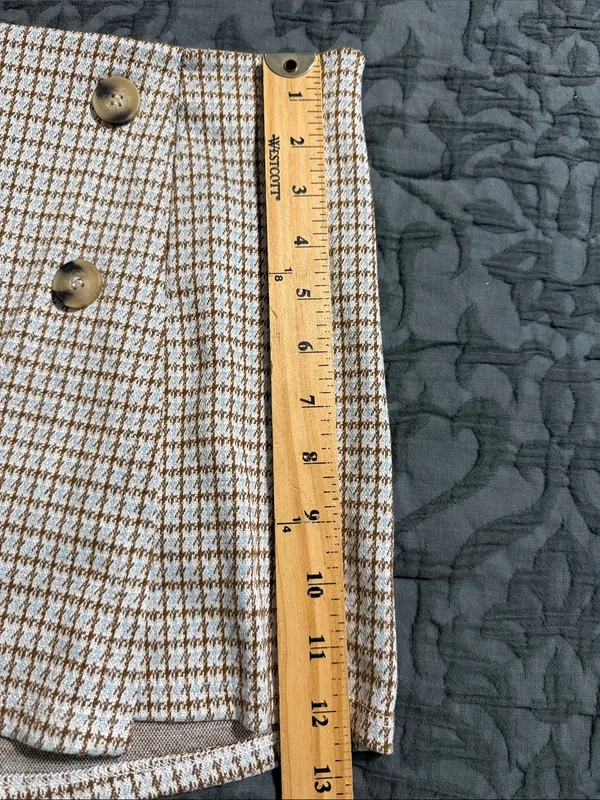 Altar’d State plaid skort size large tan blue accents preppy - Image 5