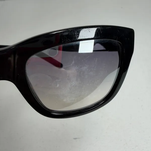 Tory Burch Sunglasses Square Black TY 7075 Silver Logo Grey Gradient Lens - Image 5