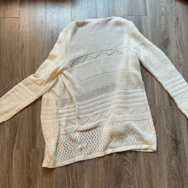 Draped Front Mixed Stitch Cardigan Plus Size 2X - Image 9