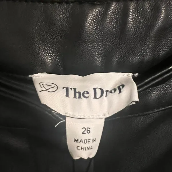 The Drop Jack Vegan Leather Straight Leg Pants Black 26 NWT - Image 7