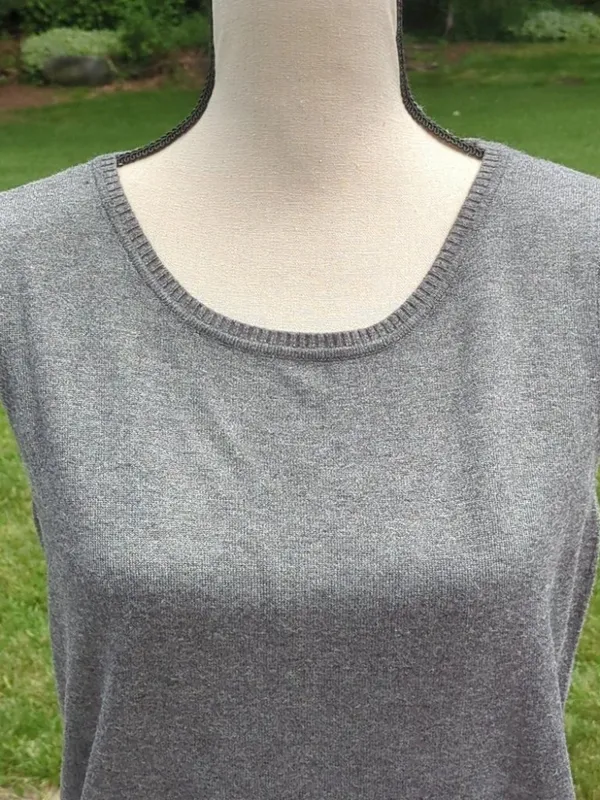 Leo & Nicole Sleeveless Sweater | Gray Sweater Vest | Gray Sweater Tank - Image 2