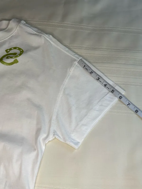 Maeve White Boxy Crop Tee with Lime Green Emblem 100% Cotton - Image 11
