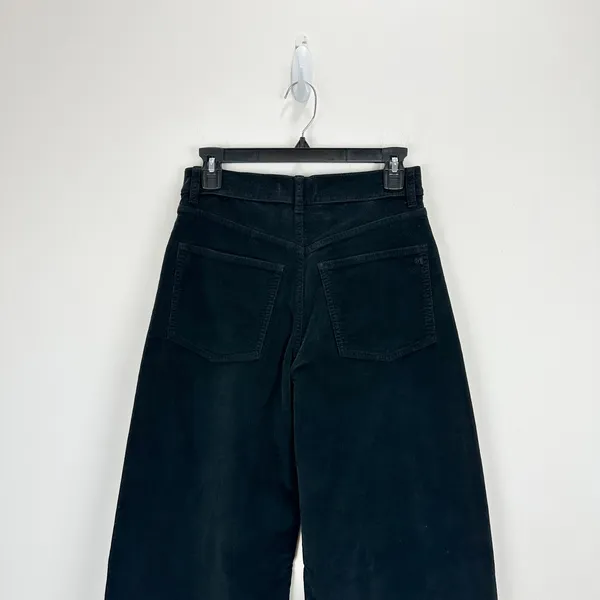 Madewell Superwide Leg Pants Corduroy Black High Rise Stretch Cotton US 25 NWT - Image 13