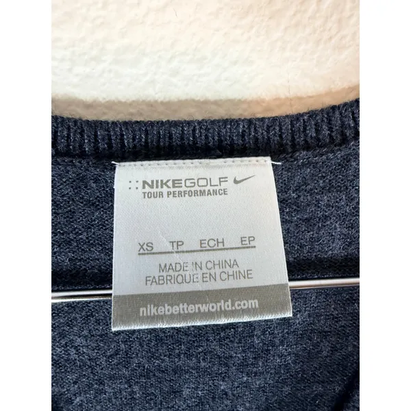 Nike Sweater Vest Womens XS Gray Merino Wool Blend Golf Tour Performance‎ V-Neck - Image 3