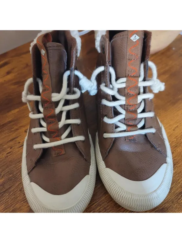 Sperry Brown High-Top Sneakers Hiking Wool Gorpcore Sz 6.5 - Image 4