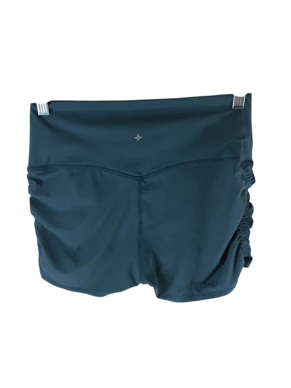 Halara SoftlyZero QuickDry High Waisted Tummy Control Ruched Biker Shorts Blue L - Image 4