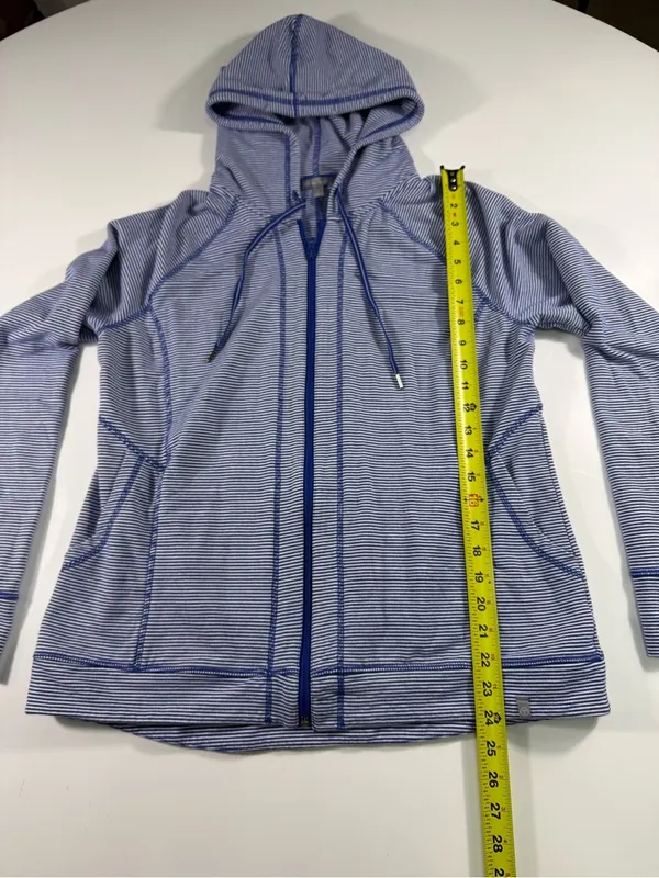 Talbots Blue and White Hooded Zip - Image 3