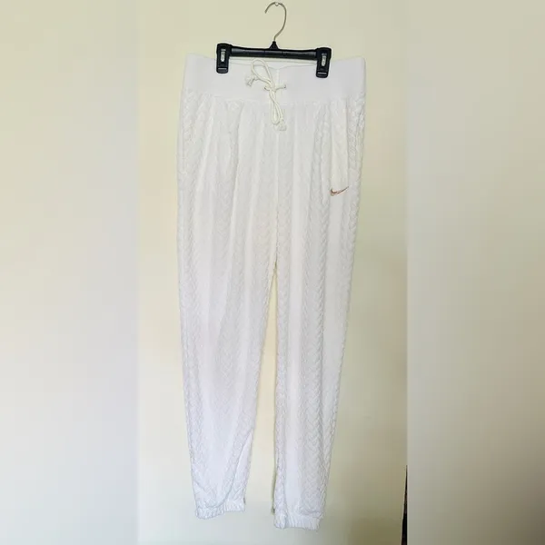 Nike Joggers Women’s‎ Sz L Everyday White Track Tapered Leg and High-Waisted Fit - Image 8