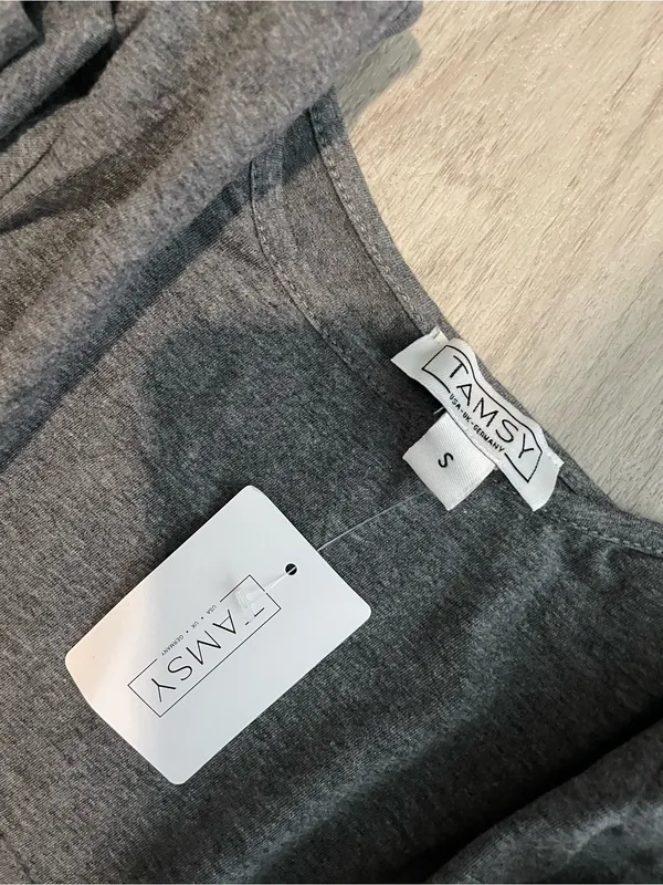 Women’s Long Sleeve Scoop Neck Top - Charcoal Gray - Image 2