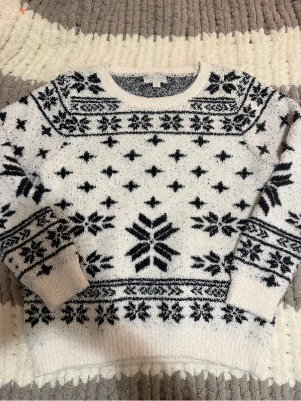 Barefoot dreams cozy chic seaside crewneck Pullover size large - Image 2