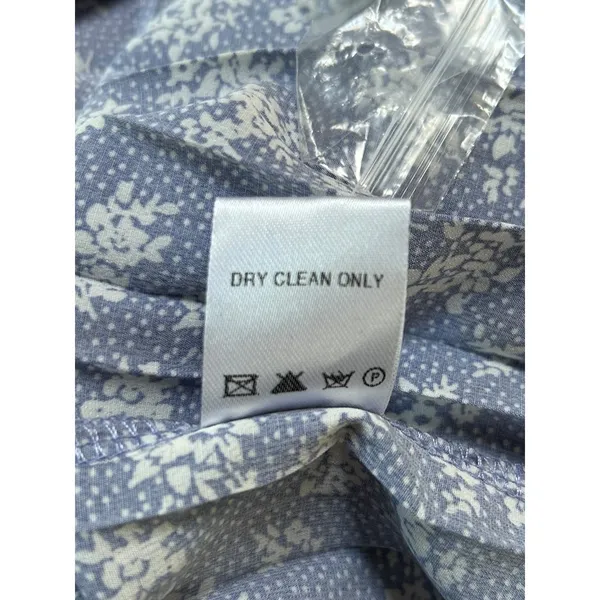 Saving Paige Floral Lace Pleated Midi Dress Women's Size S Blue Modest Dainty‎ - Image 7