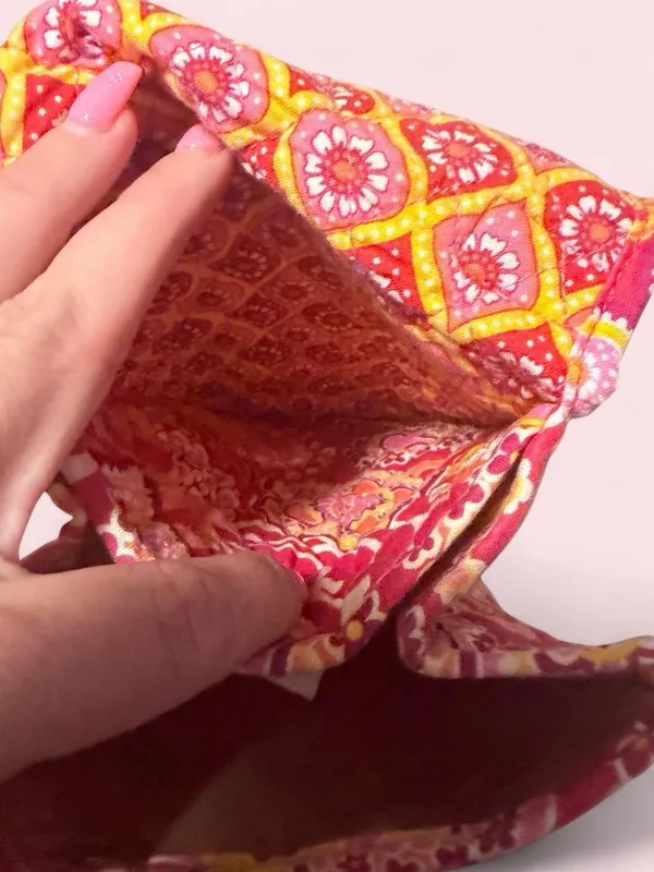 Vera Bradley Quilted Paisley Lunch Tote - Pink & Yellow - Image 5