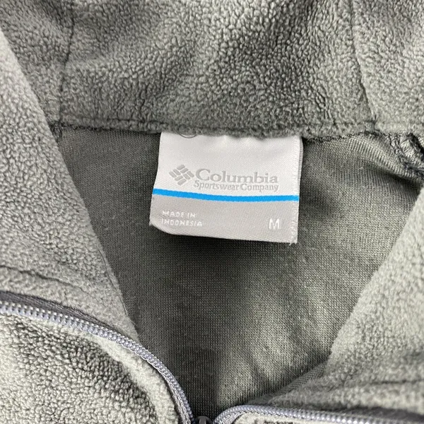 Columbia Jacket Women's‎ Medium Grey Full Zip Fleece Sweater Ladies Health Logo - Image 3