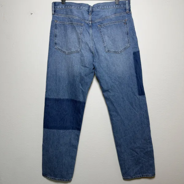Madewell Women Cotton Shadow Patch Dean Easy Jeans 29" Blue Straight Leg Denim - Image 8