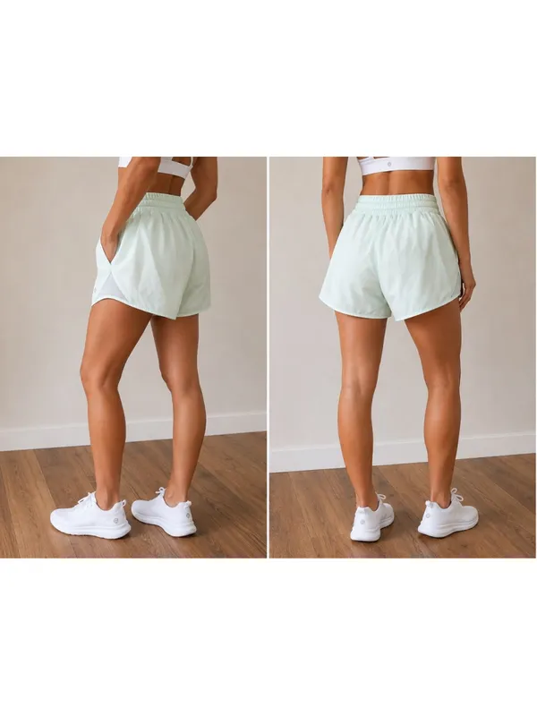 Women's Lululemon Athletic Shorts Size 4 Light Green - Image 4