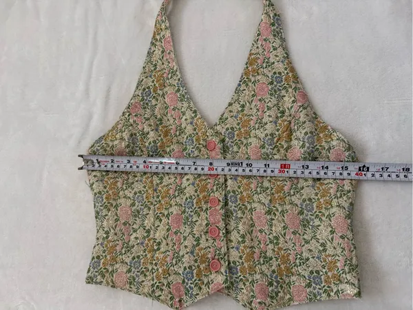 Fairycore Floral Brocade Halter Vest Whimsy Goth Cottagecore Boho Top - Image 6