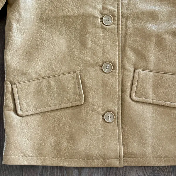 Urban Outfitters Sydney Oversized Dad Jacket Gold Tan 90s Phoebe Buffay Small - Image 5