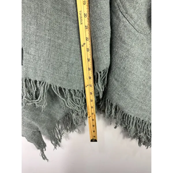 Fraas Gray‎ Fringe Shawl Wrap Poncho Minimalist Old Money Quiet Luxury Layer - Image 6