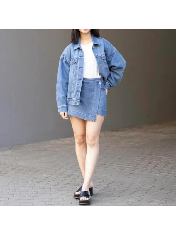 Uniqlo Drapey Denim Skort Indigo Blue NWT XS - Image 4