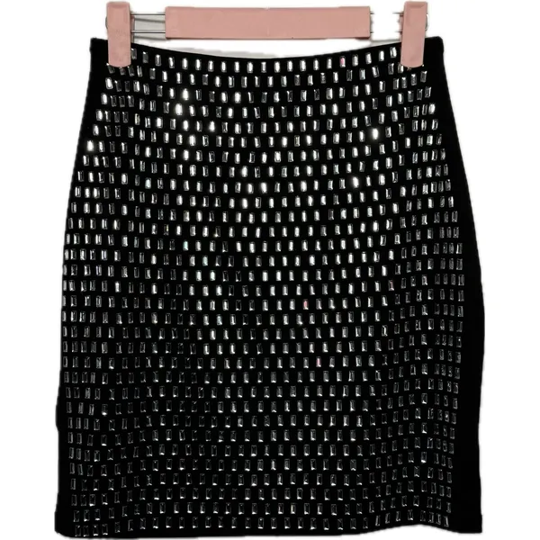 NWT Sequin Rhinestone Tube Top and Mini Skirt Two Piece Set Black Silver Med‎ - Image 7