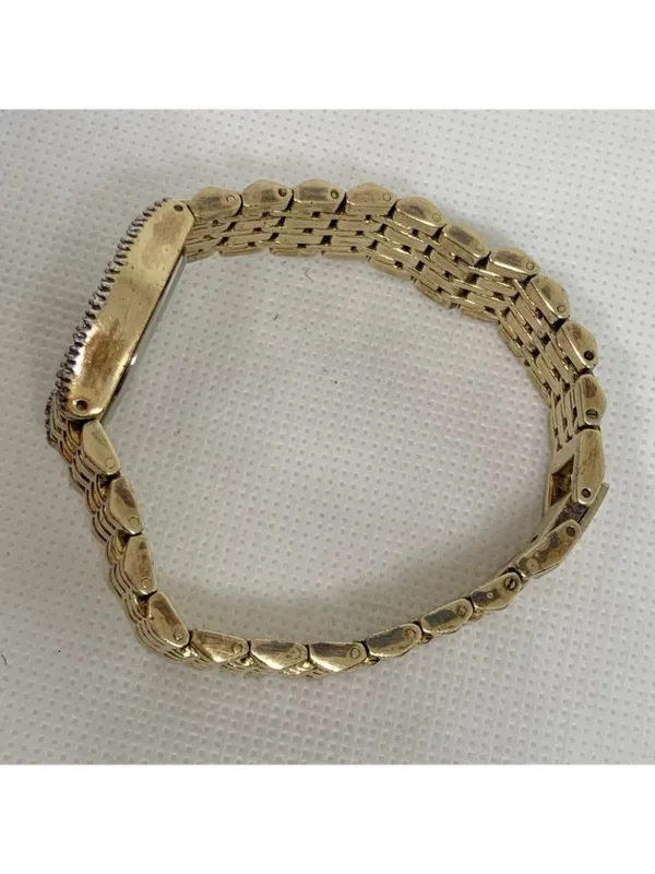 Vintage Anne Klein Swiss Diamond gold tone watch 22mm Quartz Mop dial running - Image 11