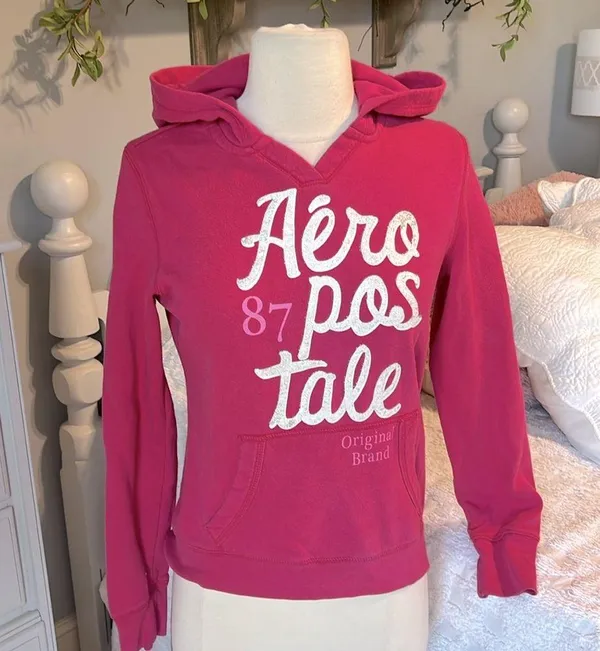 Aeropostale Pink Cotton Hoodie fits like XS - Image 6