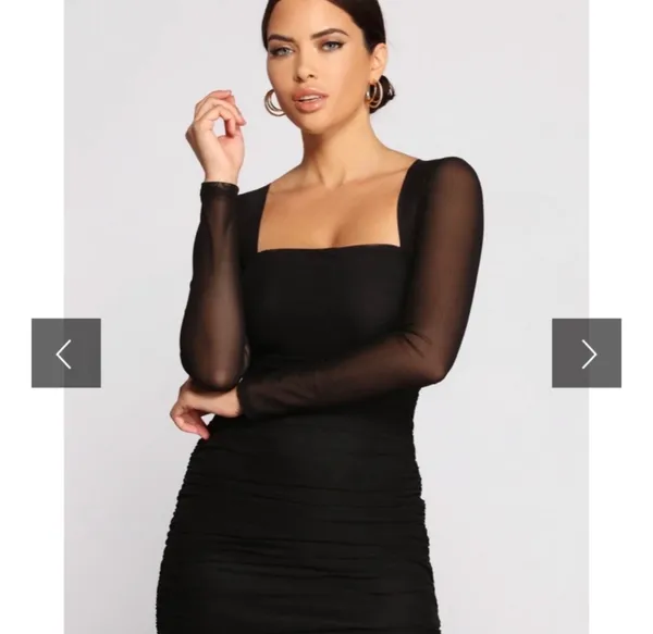 Windsor Mesmerize In Mesh Ruched Mini Dress - Image 4