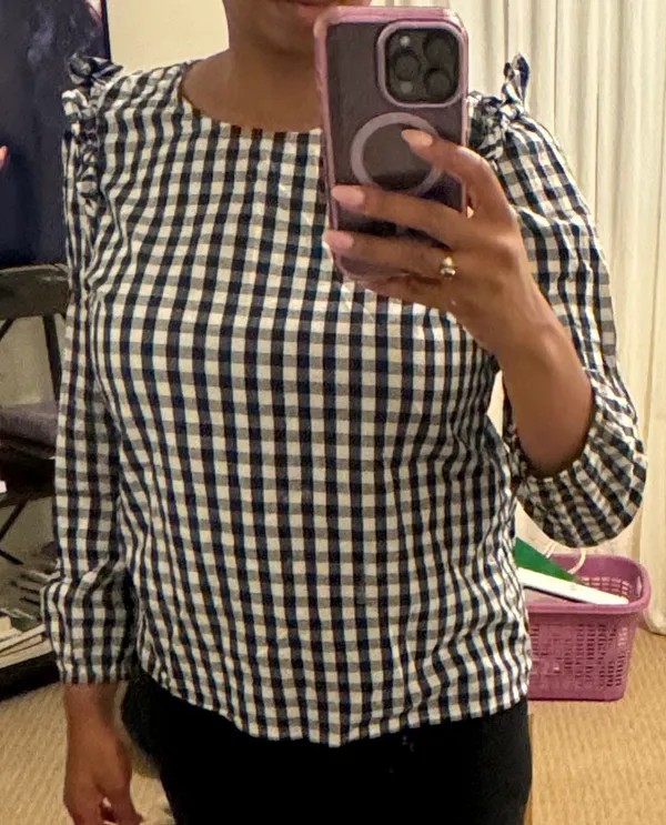 J Crew Factory Gingham Top - Image 2