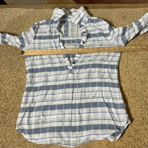 Columbia Fisherman Women's Striped Button Up Roll Tab Shirt Small‎ - Image 4
