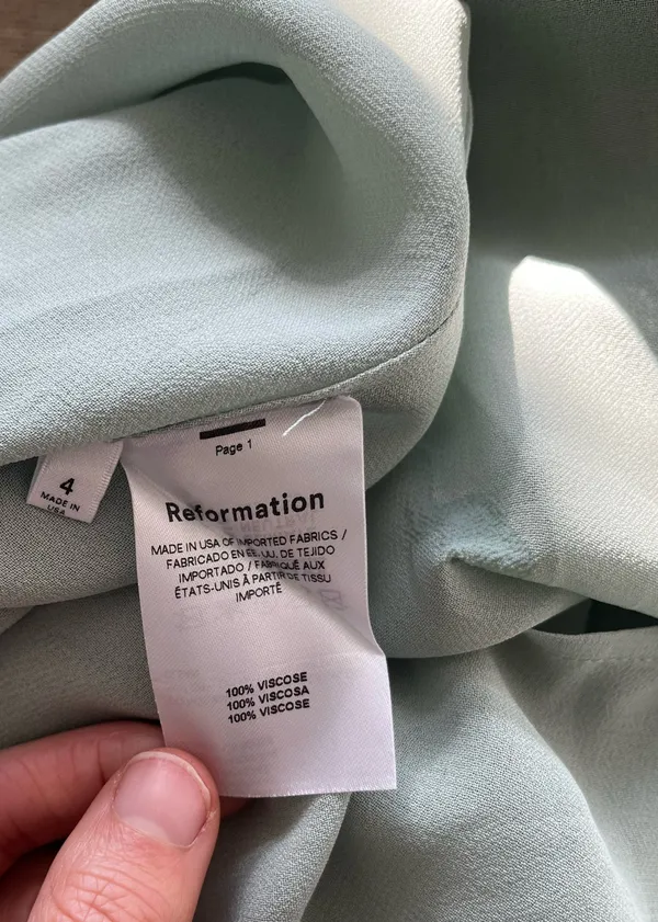 Reformation Lizbeth Halter Neck Dress Celadon - Image 7