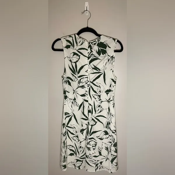 Abercrombie & Fitch Twist-Front Floral Mini Dress, White/Green, Size M, NWT - Image 5
