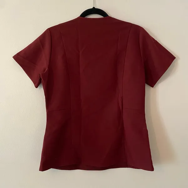 FIGS Burgundy Red Purple Aburi Fitted Scrub Top Uniform Women's size Small - Image 6