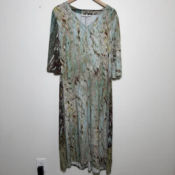 Bryn Walker Women Lilana Aquario Italian Maxi Dress Small Abstract Arsty‎ Lagen - Image 2