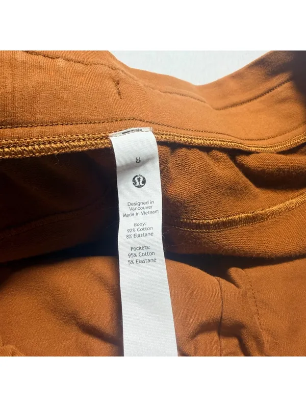 Lululemon Rust Orange Cotton Blend Athletic Shorts Size 8 - Image 7