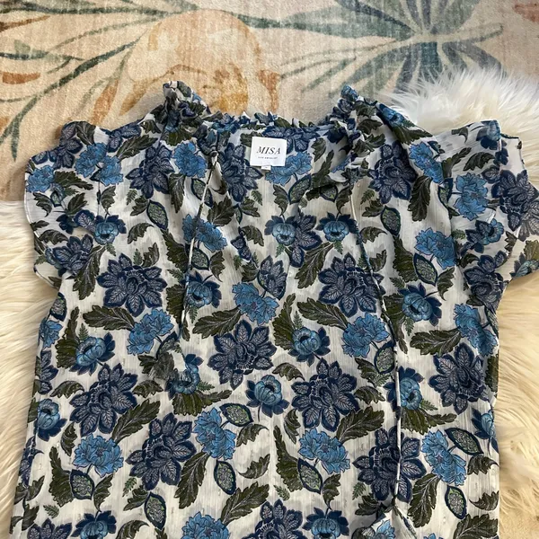 MISA Maria Floral Top In Flora Azulia - Image 3